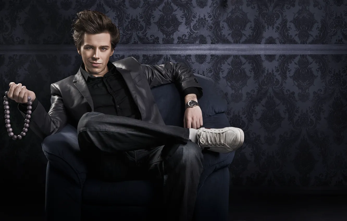 Photo wallpaper jeans, chair, guy, jacket, 100%, offers and you become gay, exactly, gay