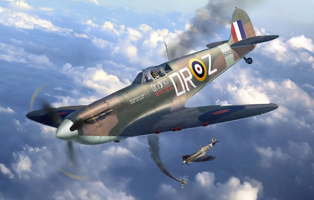 Photo wallpaper fighter, RAF, combat aircraft, Spitfire Mk.II
