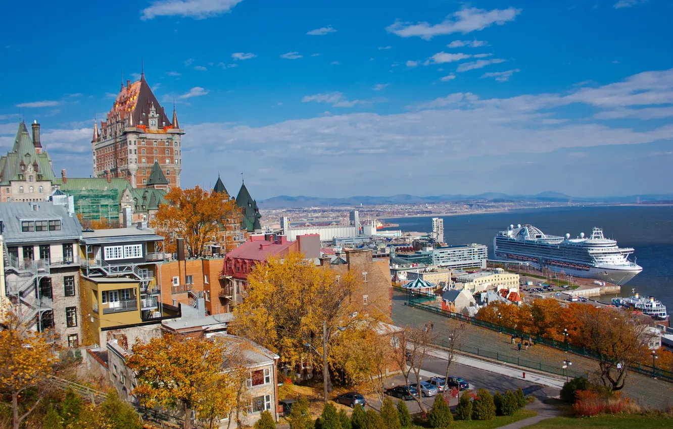 Photo wallpaper the sky, the city, photo, home, Canada, Quebec