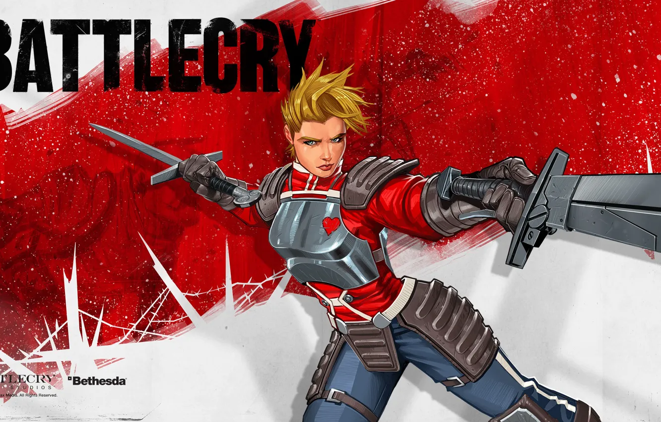Photo wallpaper girl, sword, Bethesda Softworks, Battlecry