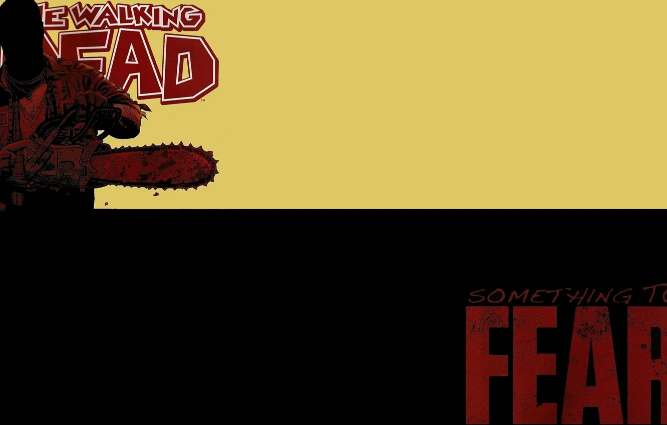 Photo wallpaper fear, The Walking Dead, chainsaw