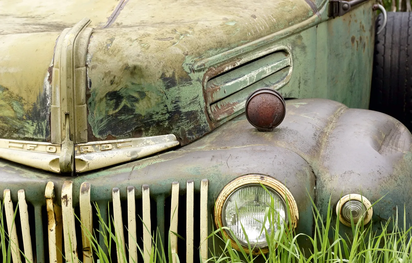 Photo wallpaper lights, rust, abandoned, Truck