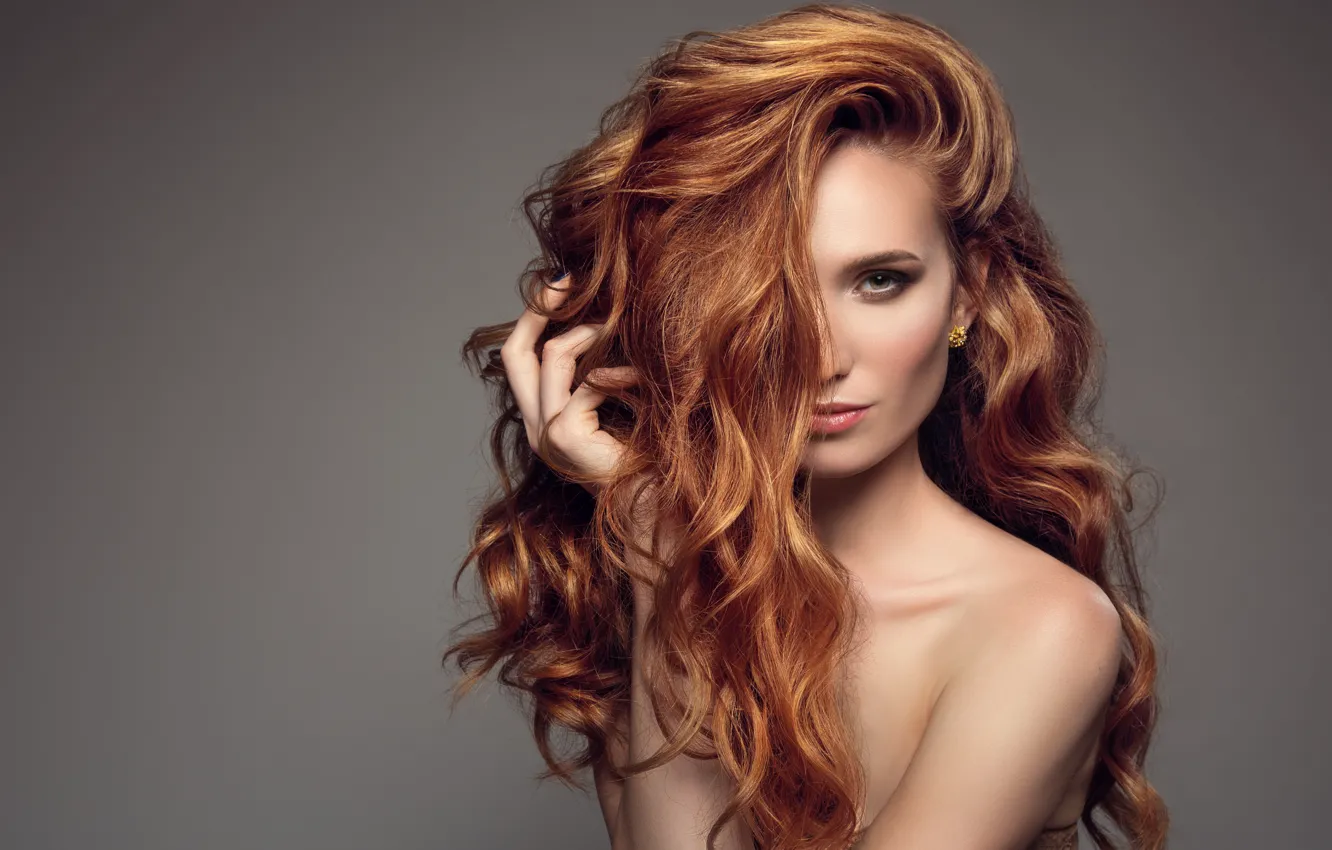 Photo wallpaper model, redhead, hairstyle
