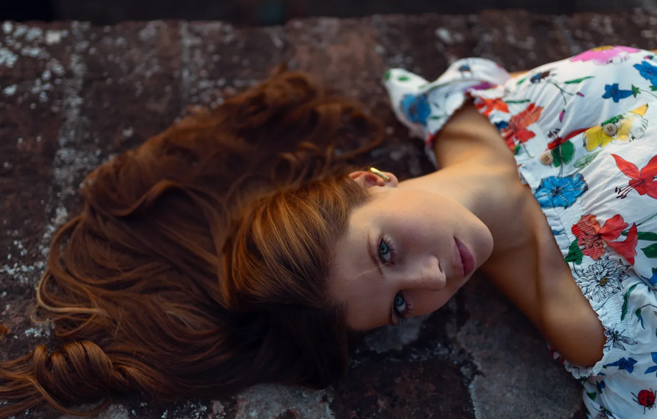 Photo wallpaper girl, hair, dress, lies, Emma, Marco Squassina