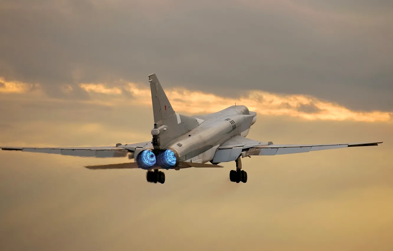 Photo wallpaper the sky, clouds, the plane, bomber, Backfire, TU-22M3