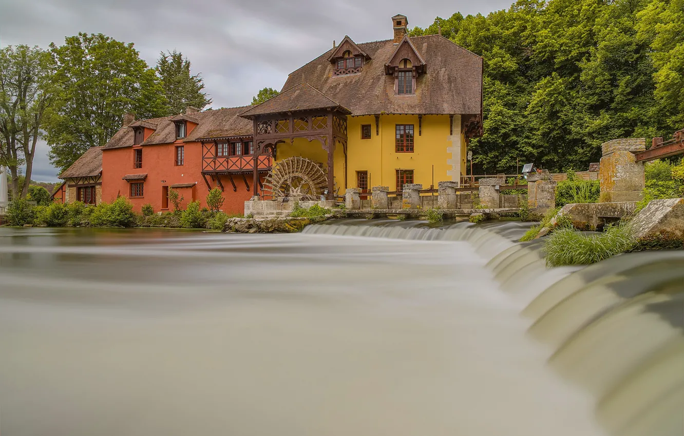 Photo wallpaper France, mill, Normandy, Furge