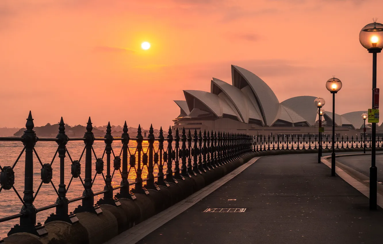 Photo wallpaper sunrise, Sydney, Opera House, Harbour Bridge