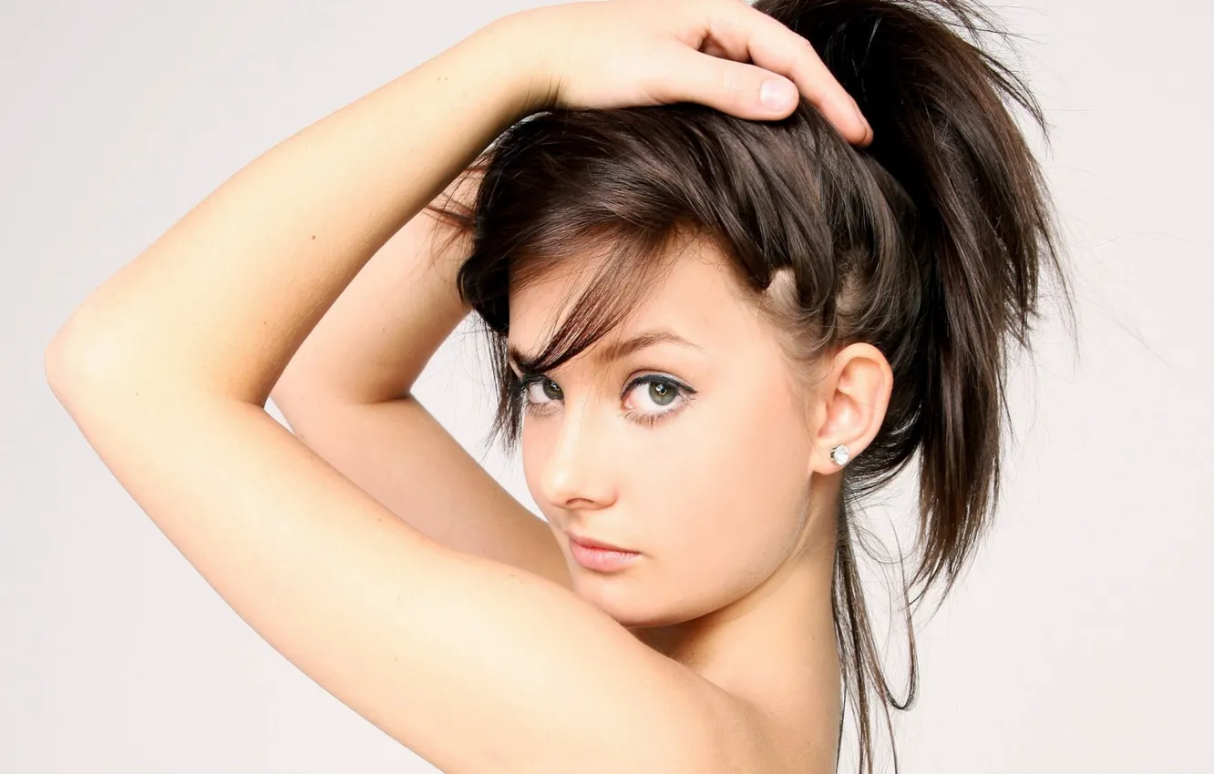 Photo wallpaper look, model, brunette, Anna Tatu