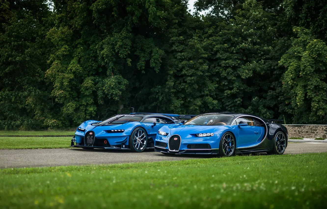 Photo wallpaper lawn, Bugatti, Vision, Gran Turismo, Chiron