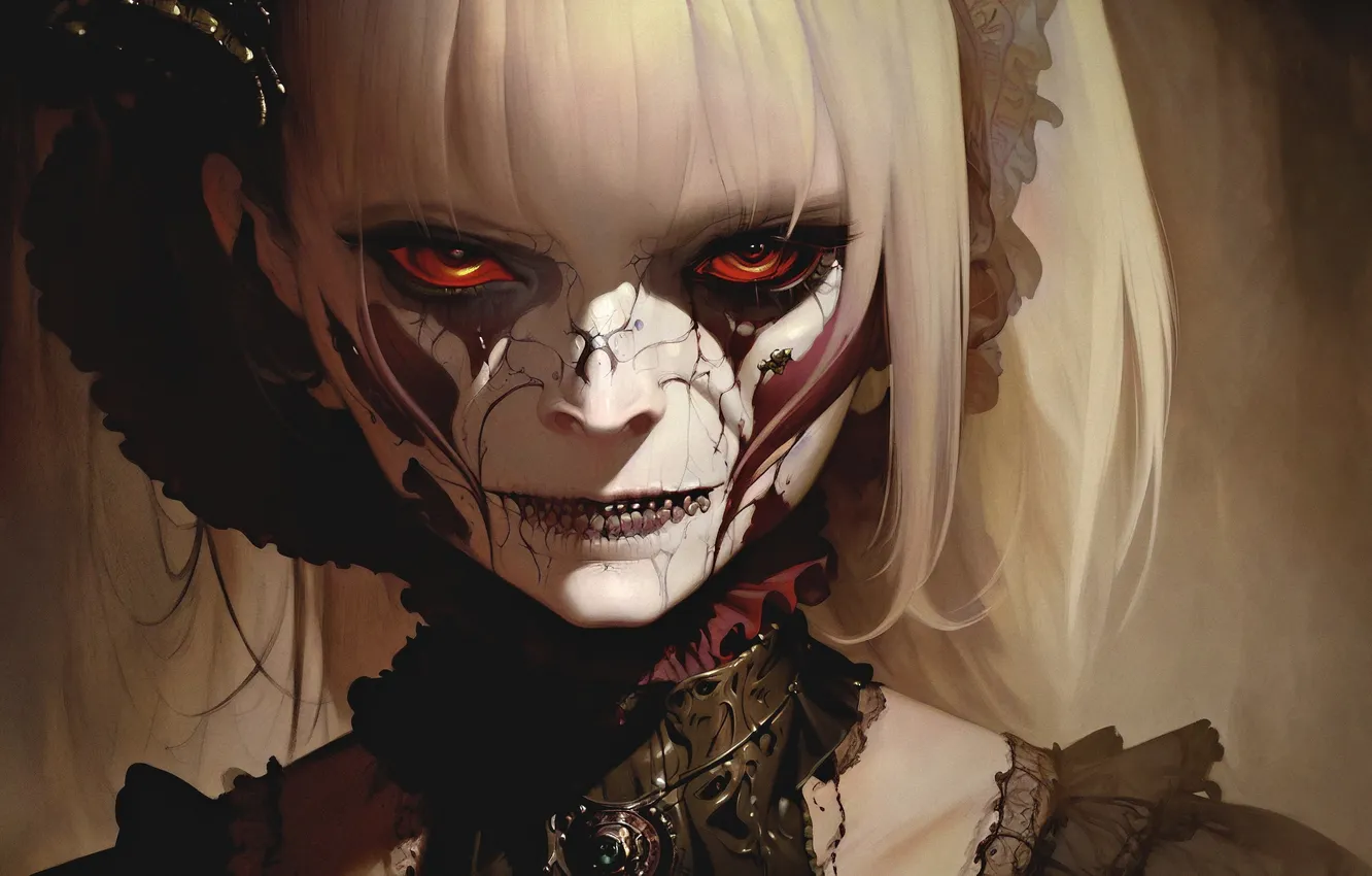 Photo wallpaper fear, monster, zombies, horror, monster, undead, evil eye, bloody eyes