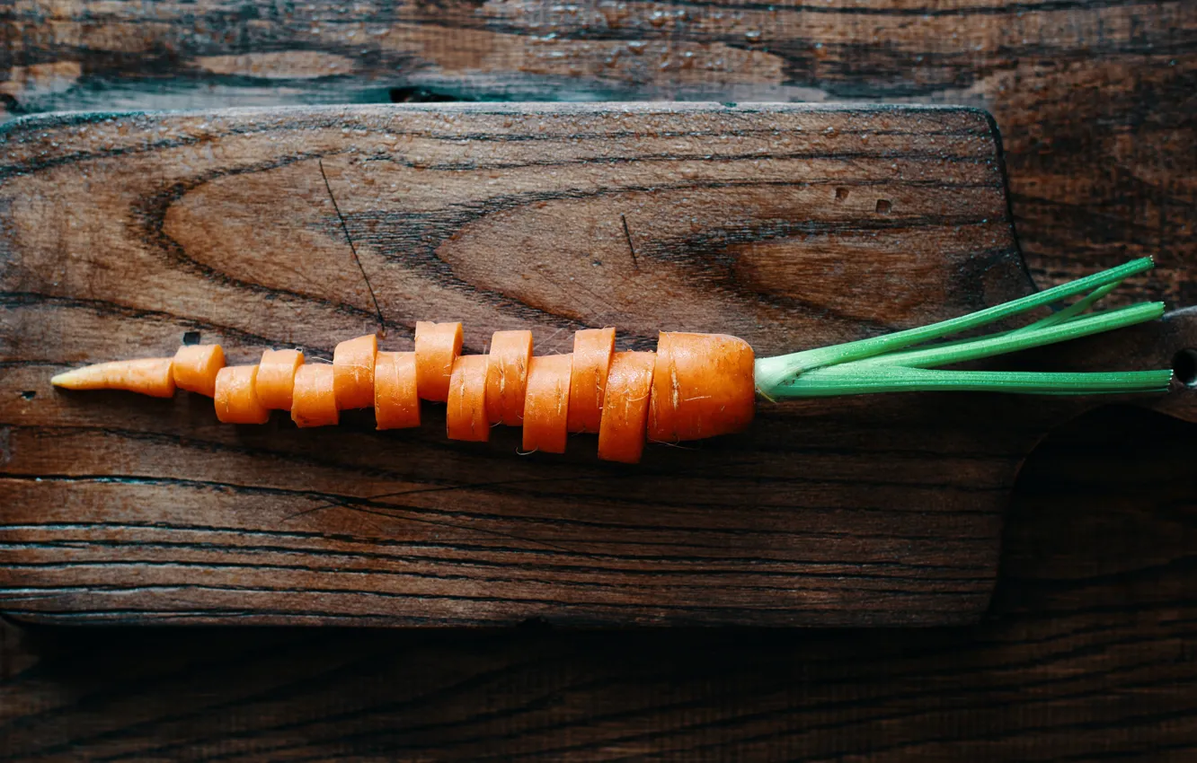 Photo wallpaper carrots, cutting, V.E.G.E.T.A.L.I.T.Y