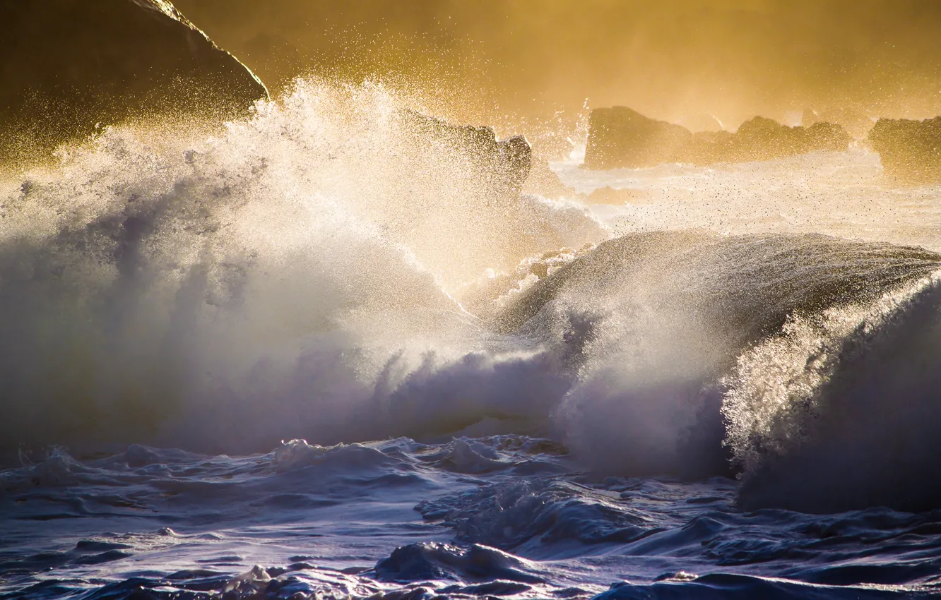 Photo wallpaper wave, storm, coast, Hawaii, Oahu's North Shore