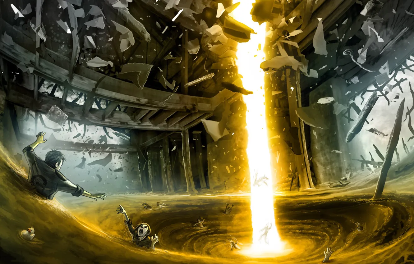 Photo wallpaper fiction, people, art, romance of the Apocalypse, romantically apocalyptic, alexiuss, Disintegration