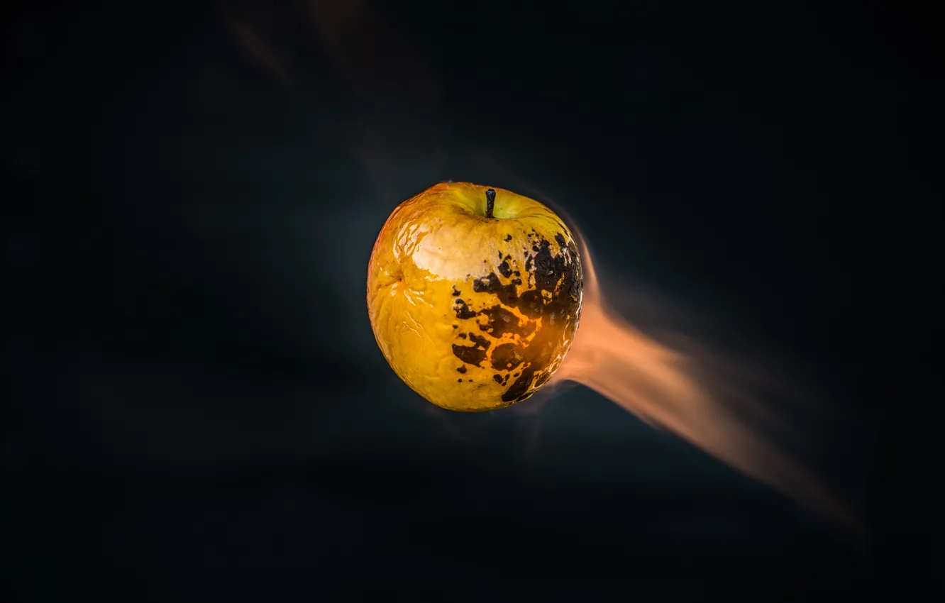 Photo wallpaper apple, fruit, Heat, blowtorch