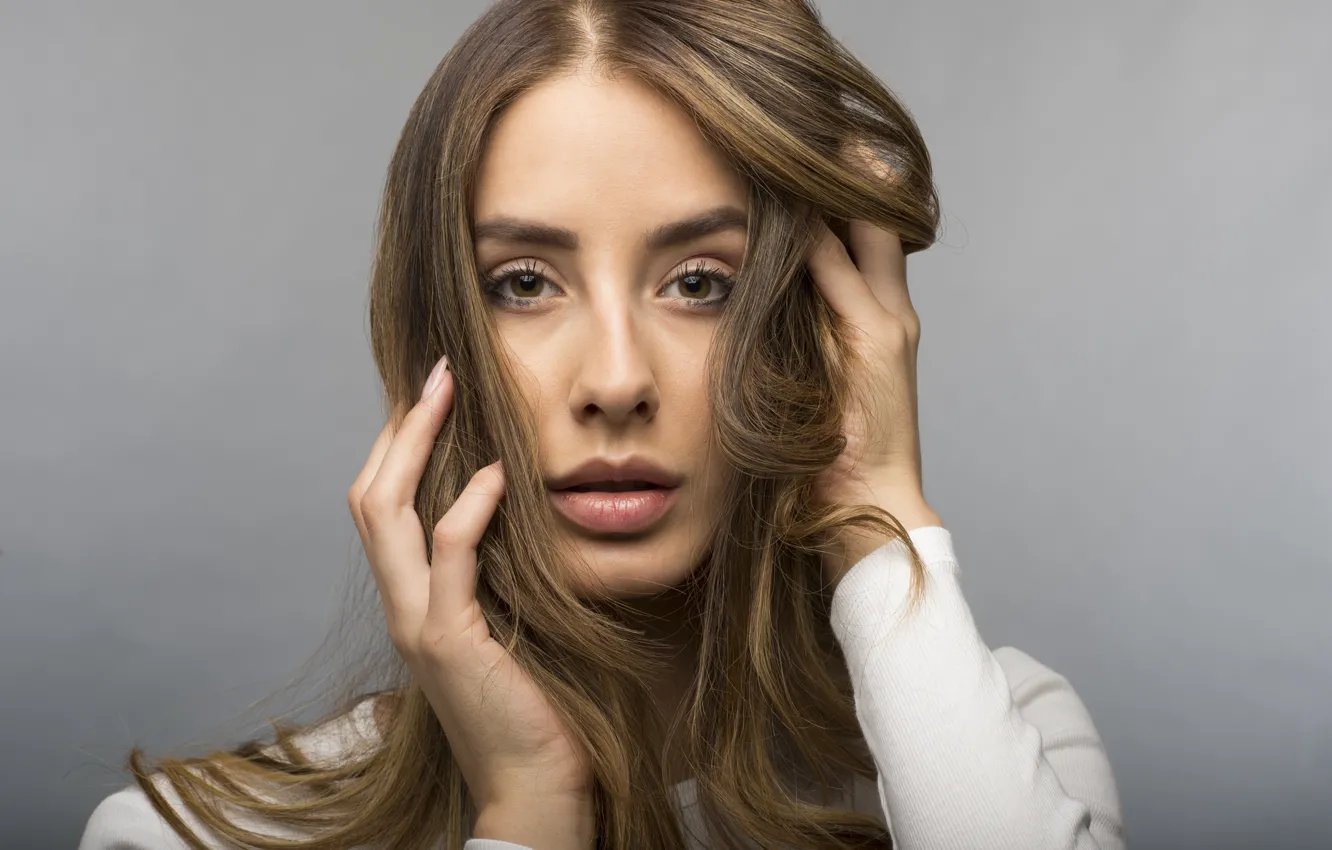 Photo wallpaper look, face, model, hair, Brenda