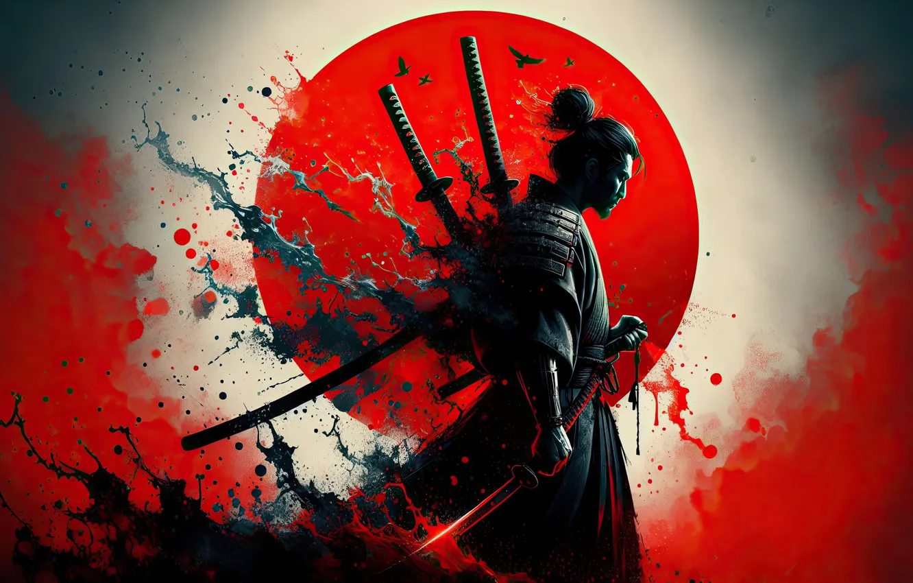 Photo wallpaper men, samurai, bushido