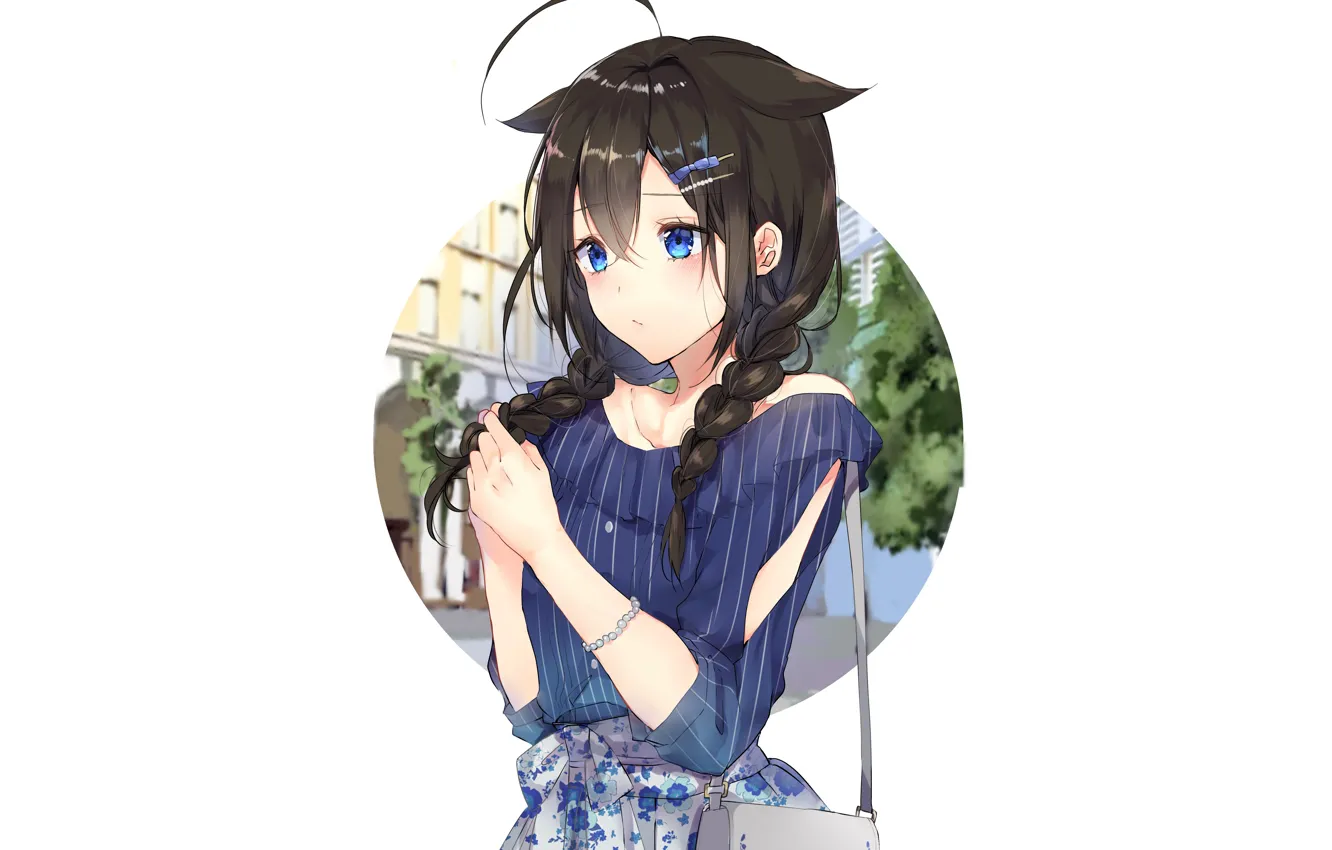 Photo wallpaper girl, background, anime