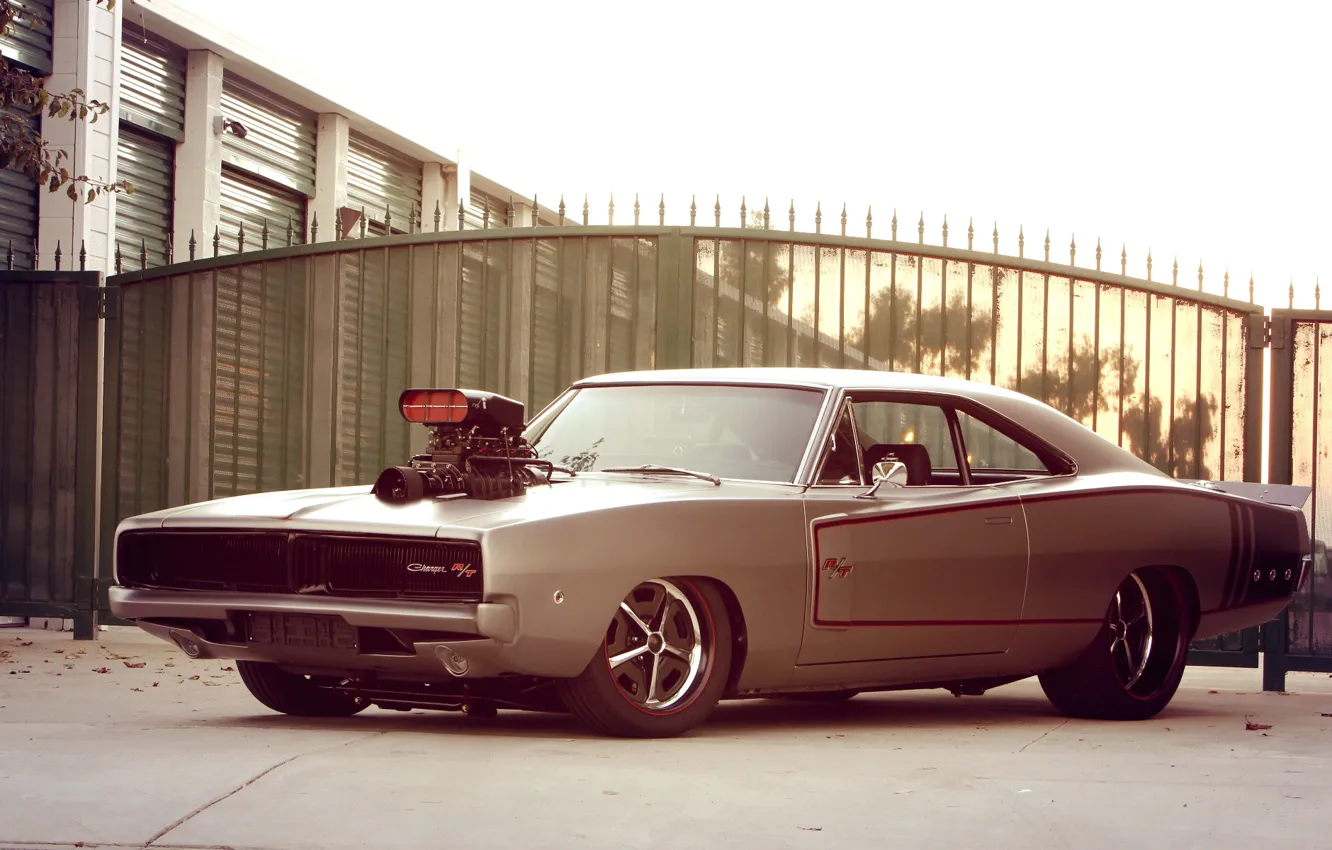 Photo wallpaper Muscle, Dodge, Charger, Engine, Super Charger