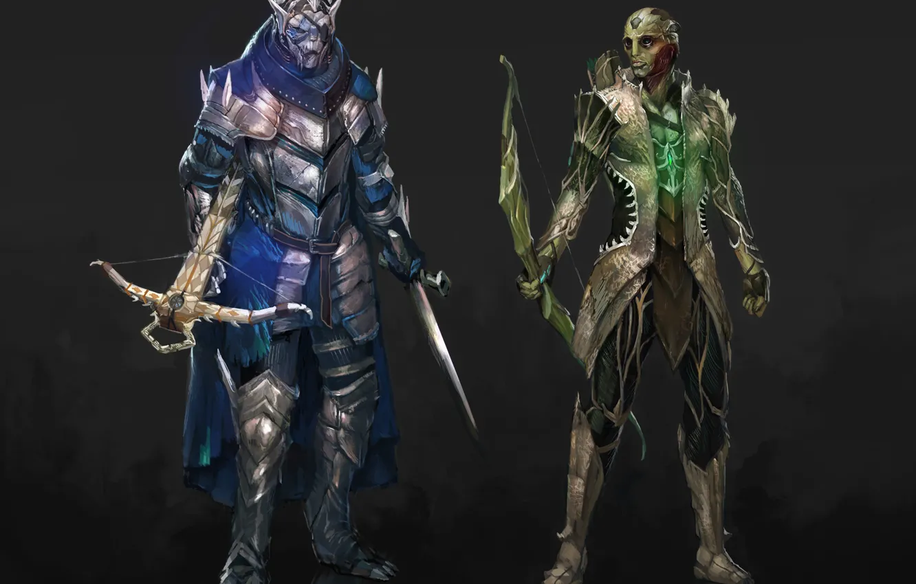 Photo wallpaper sword, bow, sword, mass effect, art, assassin, crossbow, bow