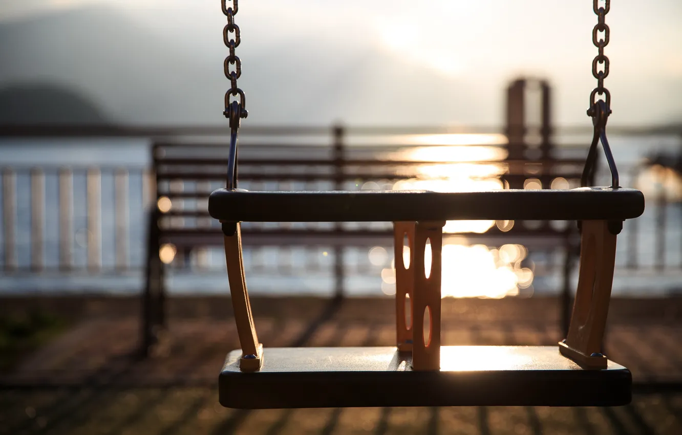 Photo wallpaper light, background, swing