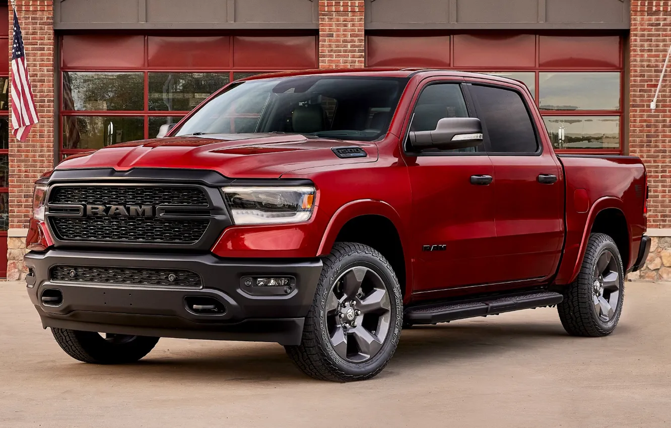 Photo wallpaper Crew Cab, Ram 1500, 2022, Big Horn, Built to Serve Edition