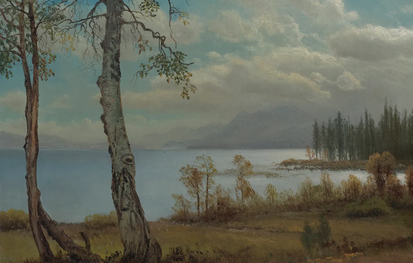 Photo wallpaper landscape, picture, Albert Bierstadt, Lake Tahoe