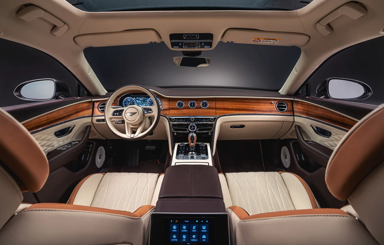 Photo wallpaper interior, Bentley, luxury, Flying Spur Hybrid, Odyssean Edition, photo of the salon