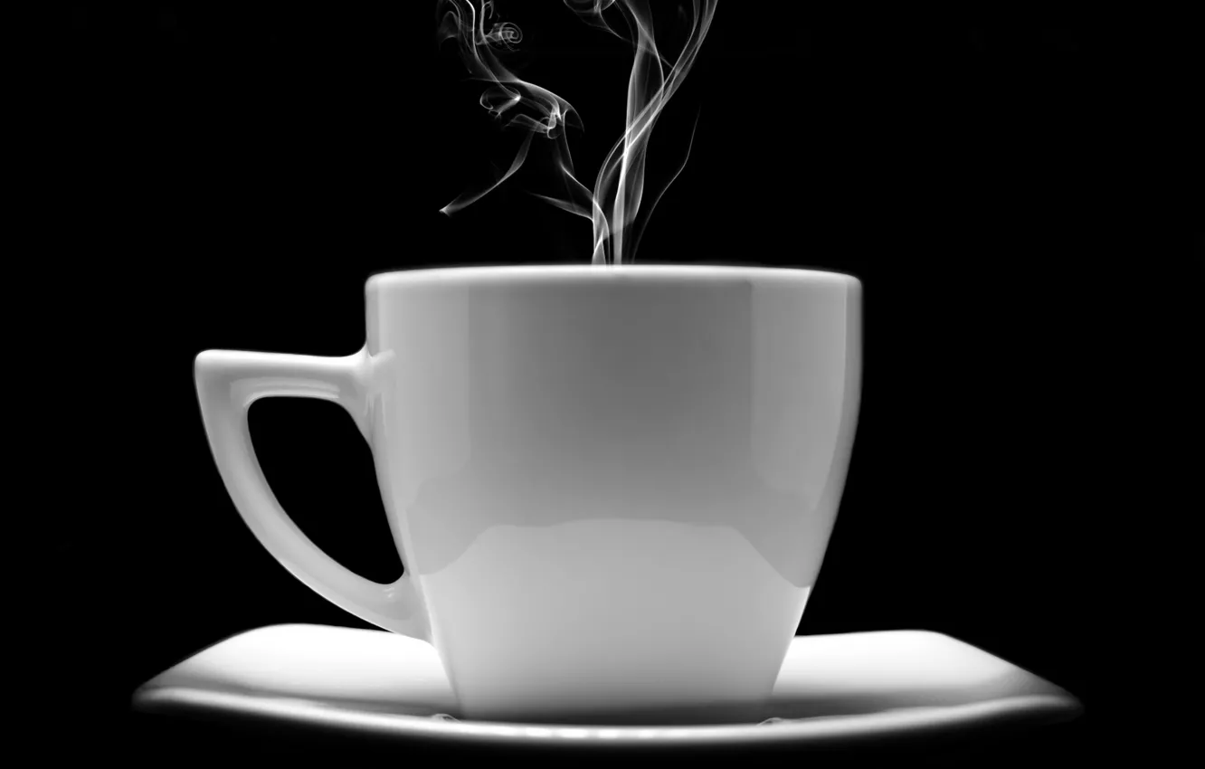 Photo wallpaper coffee, couples, Cup, saucer, aroma