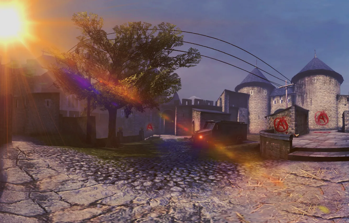 Photo wallpaper Counter Strike, csgo, de_cobblestone