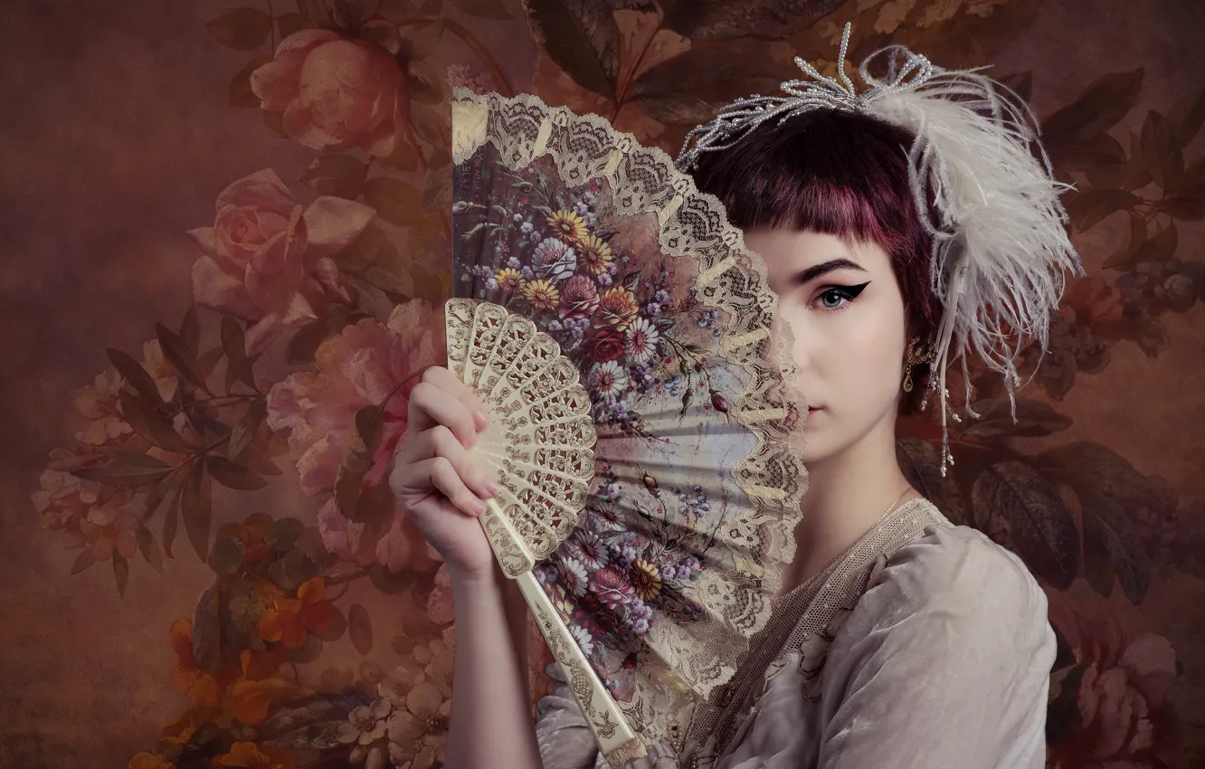 Photo wallpaper girl, fan, Emma Annebel Albers