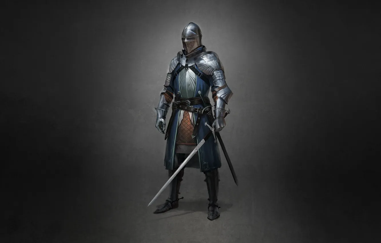 Photo wallpaper minimalism, sword, armor, warrior, art, sword, Claymore, armor