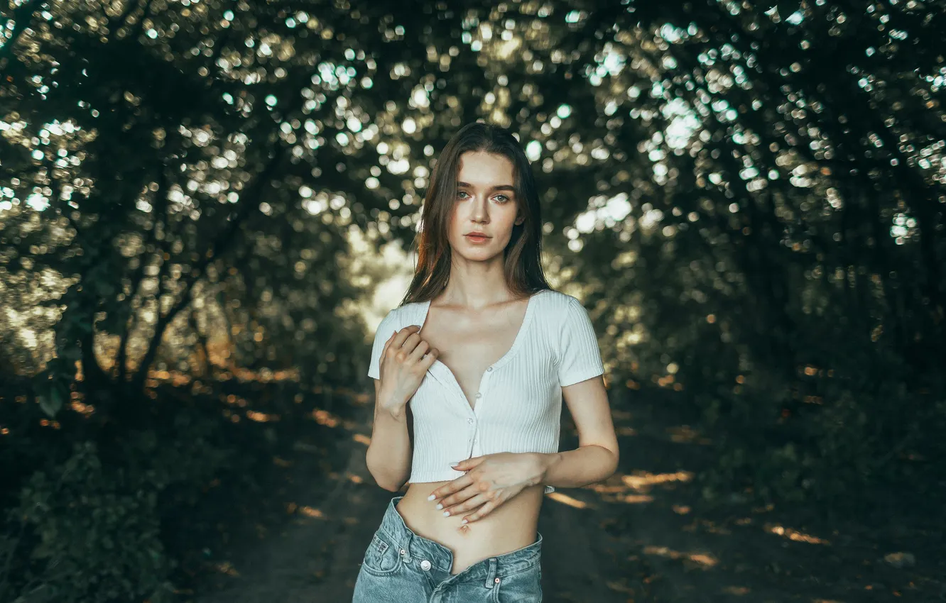 Photo wallpaper look, girl, model, Roosso Alex