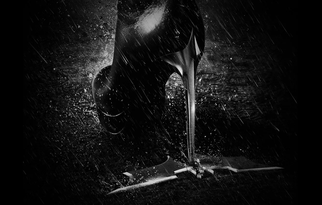 Photo wallpaper rain, boots, Batman, heels, bat, 2012, Batman, icon