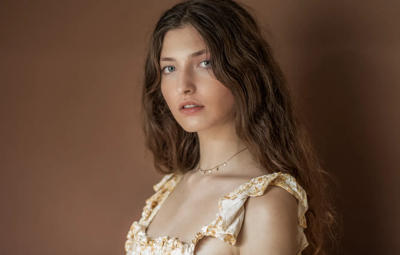 Photo wallpaper look, girl, face, background, model