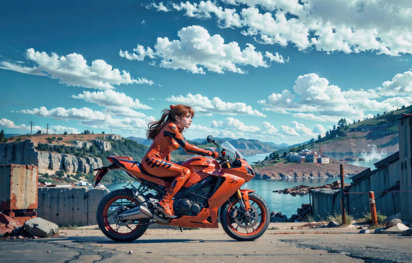 Photo wallpaper bike, langley, soryu, asuka