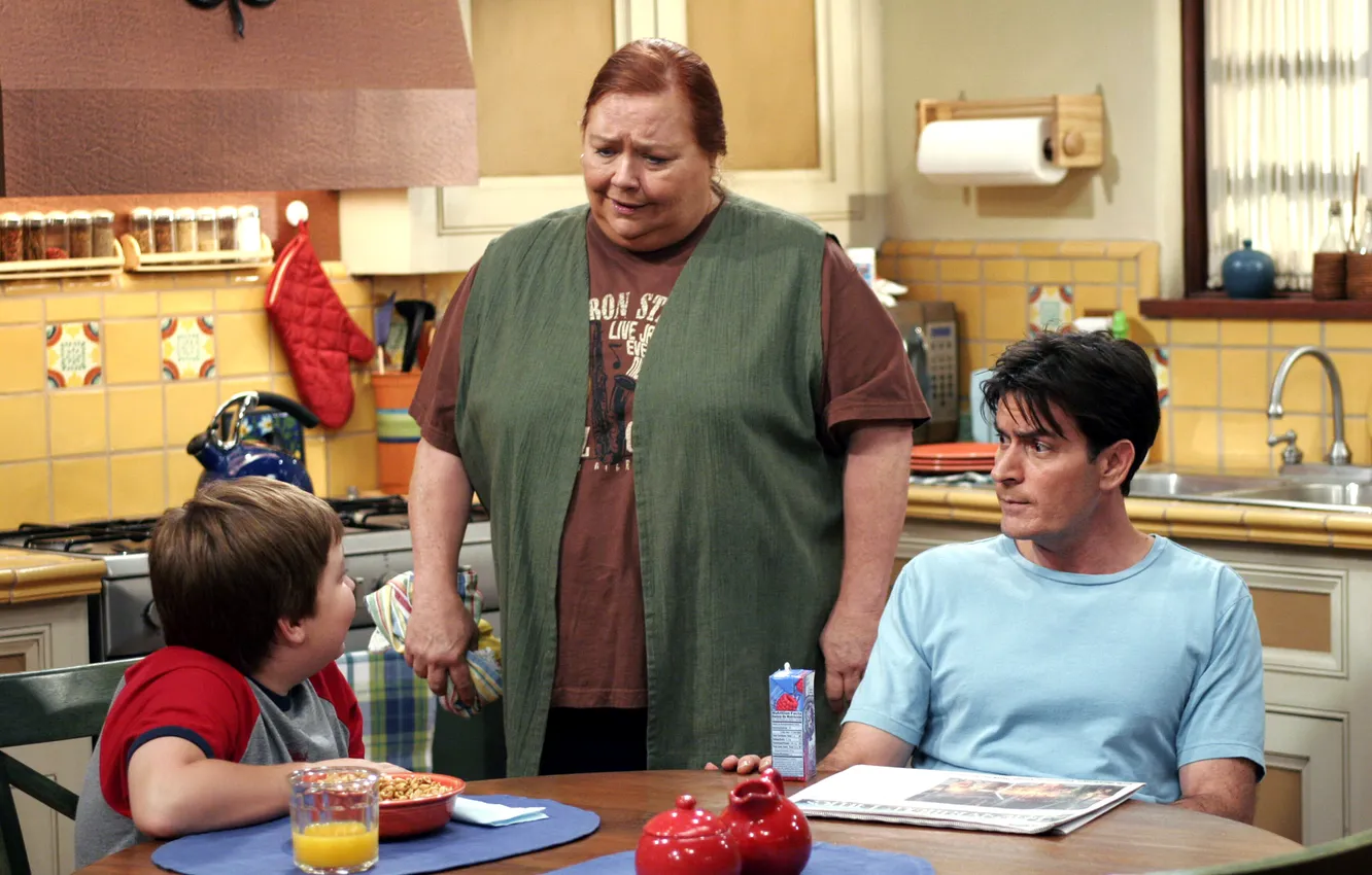 Photo wallpaper actor, the series, characters, Charlie Sheen, Jake Harper, Charlie Harper, Two and a half men, …