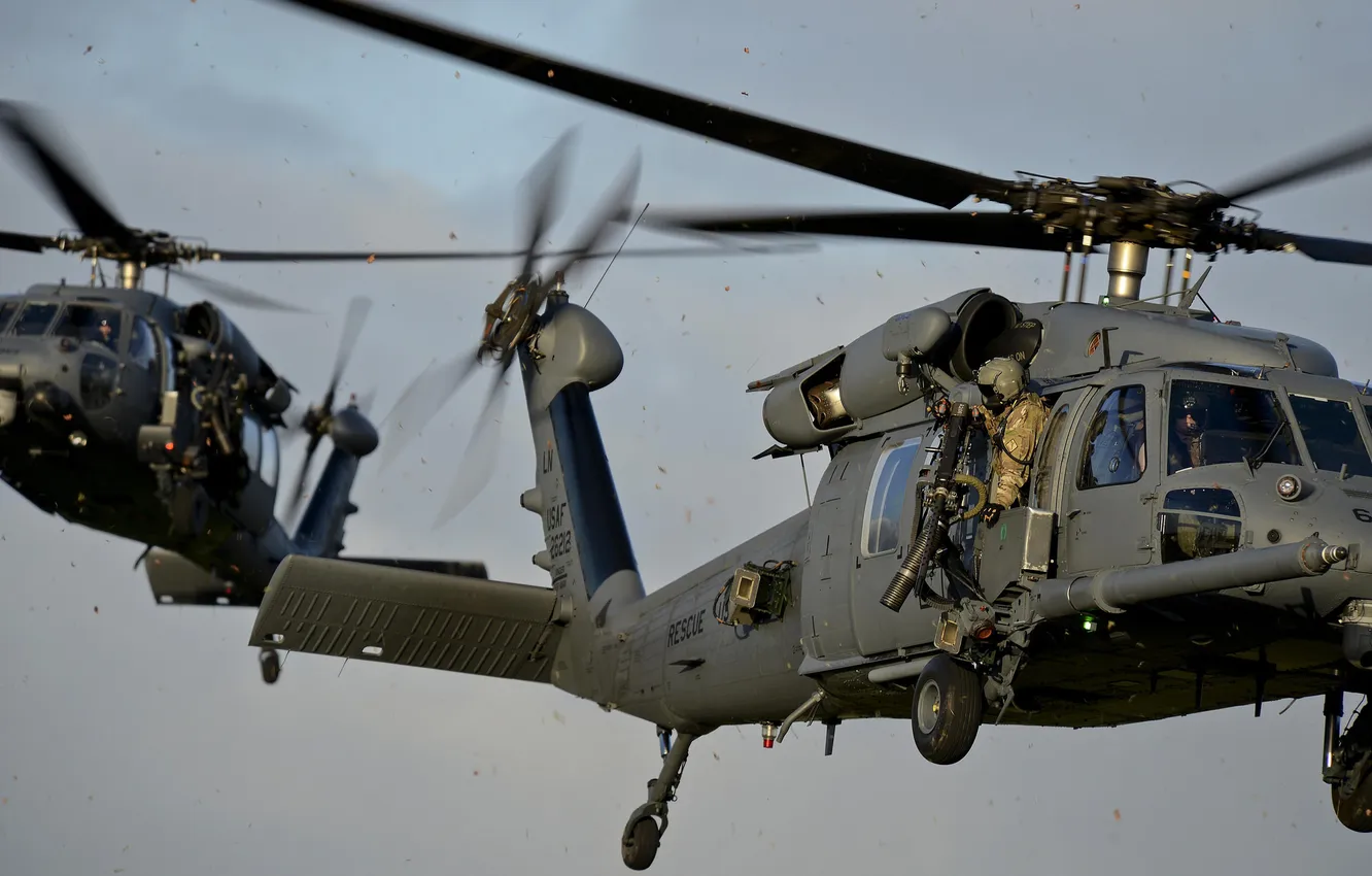 Photo wallpaper helicopter, combat, HH-60G, Pave Hawk