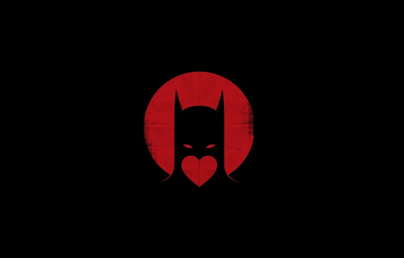 Photo wallpaper wallpaper, red, black, Batman, art, Minimalism