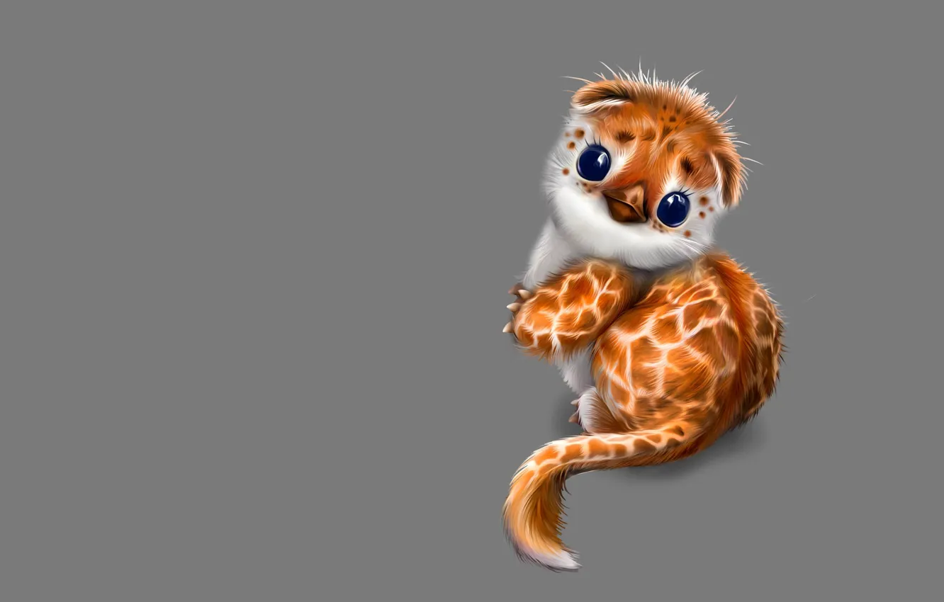 Photo wallpaper fiction, art, Milota, children's, I love it, pet, by Nefantano