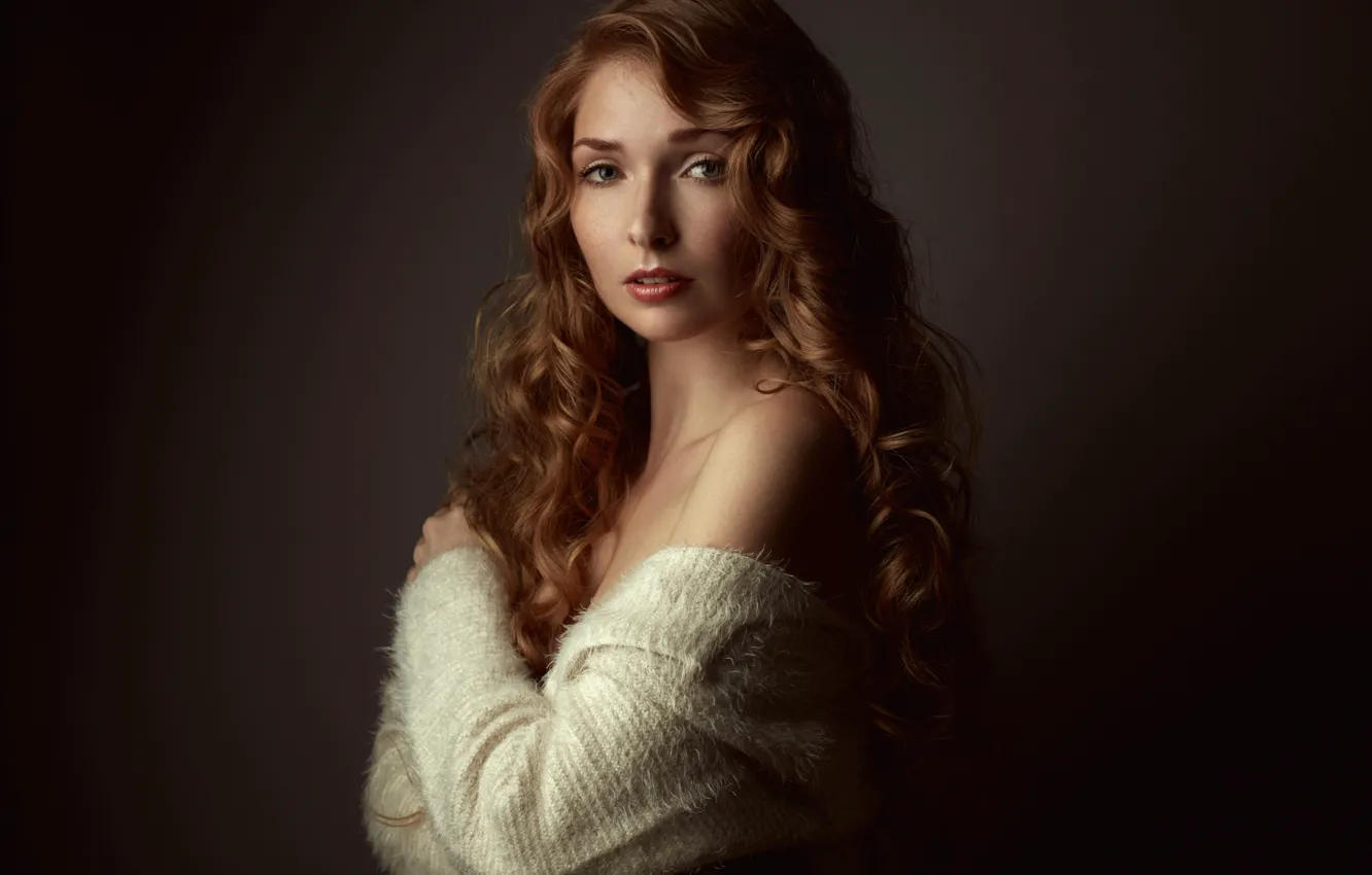 Photo wallpaper look, girl, hair, beauty, curls