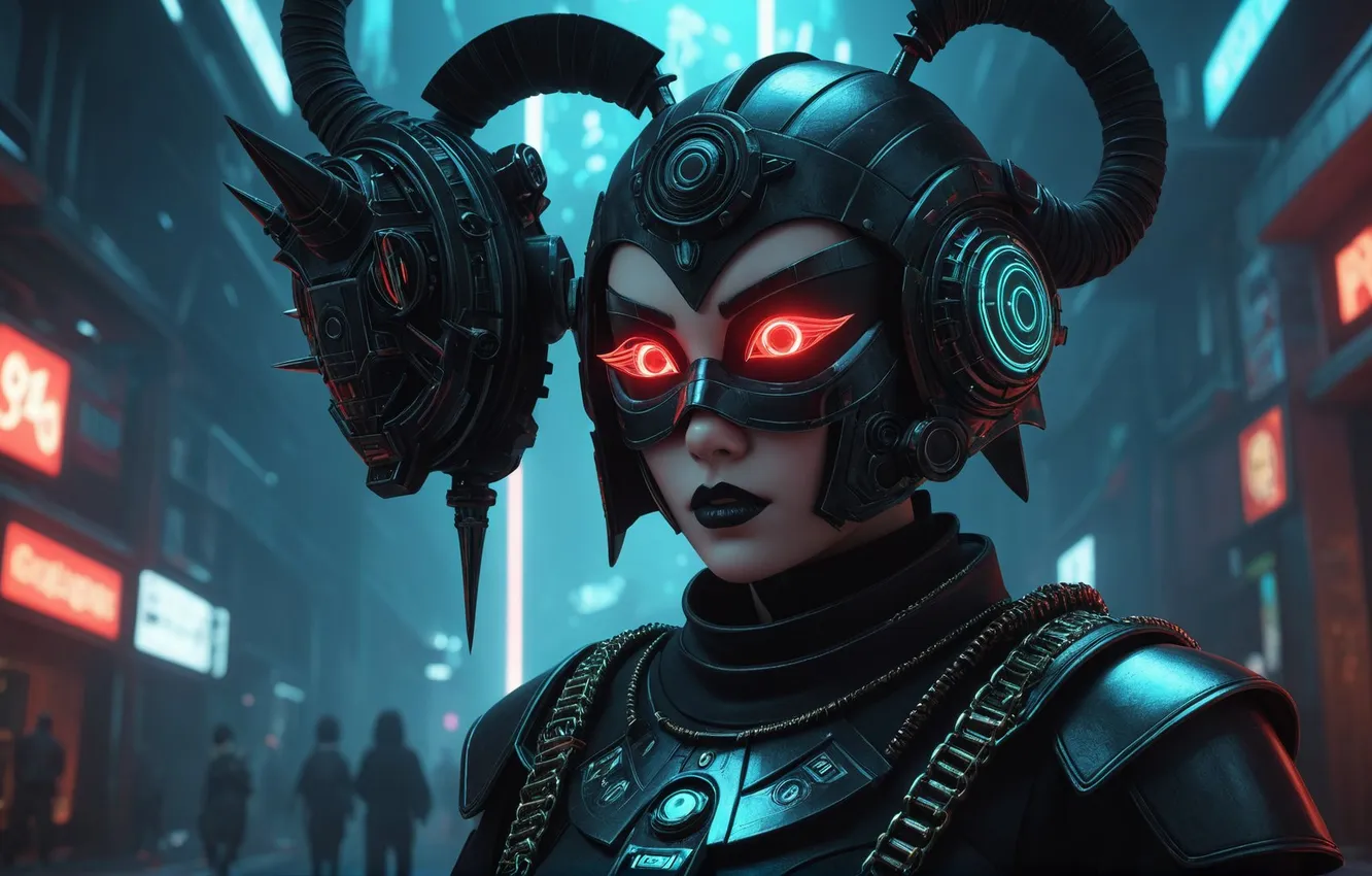 Photo wallpaper girl, fiction, helmet, armor