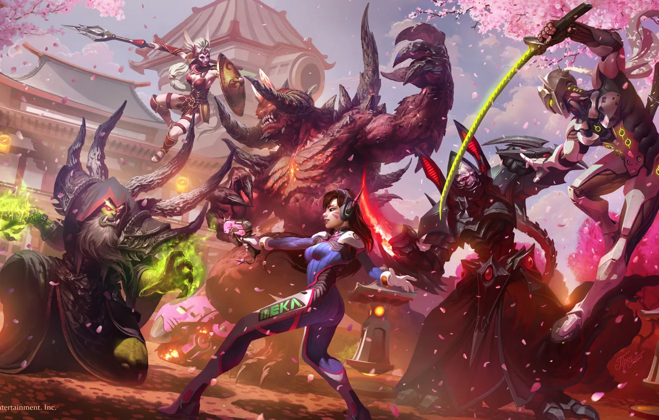 Photo wallpaper Blizzard, diablo, art, hots, Heroes of the Storm, Cassia, Overwatch, Genji