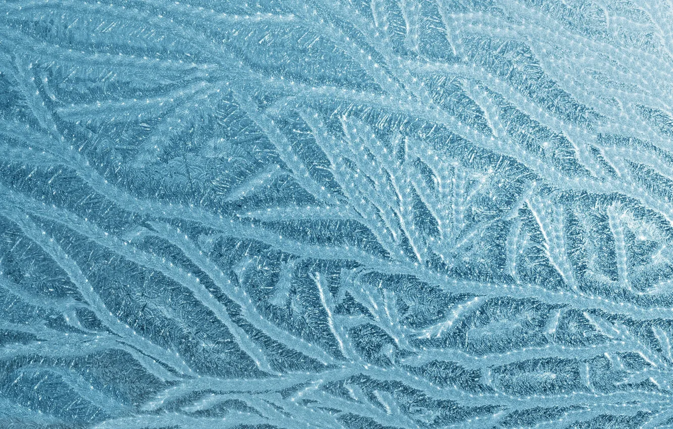Photo wallpaper cold, winter, frost, glass, snow, line, pattern, ice
