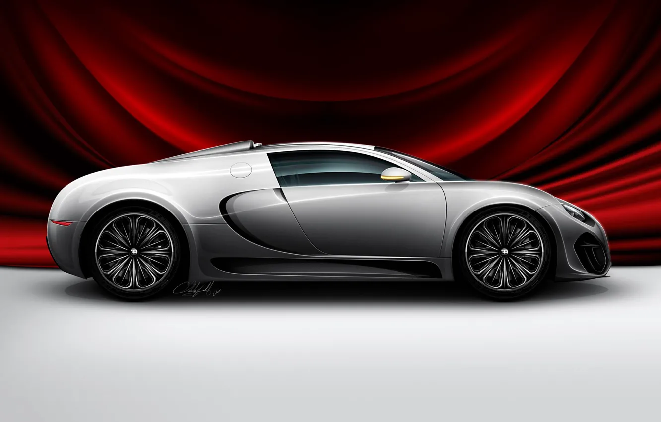 Photo wallpaper auto, red, Concept from Bugatti, Cape