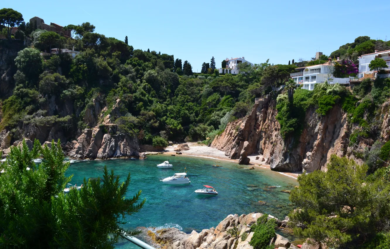 Photo wallpaper sea, summer, rocks, stay, Bay, resort