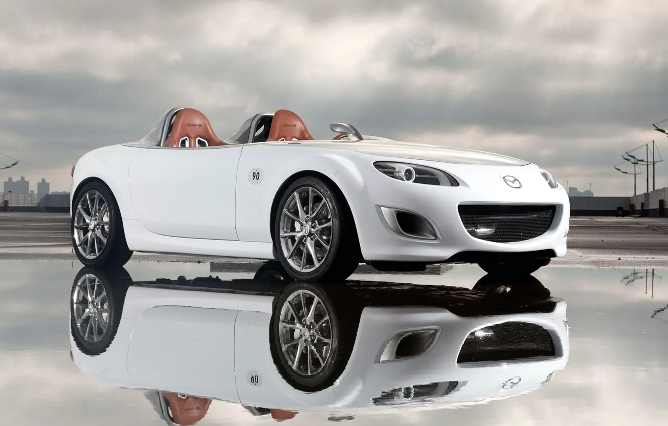 Photo wallpaper reflection, concept, Mazda, superlight