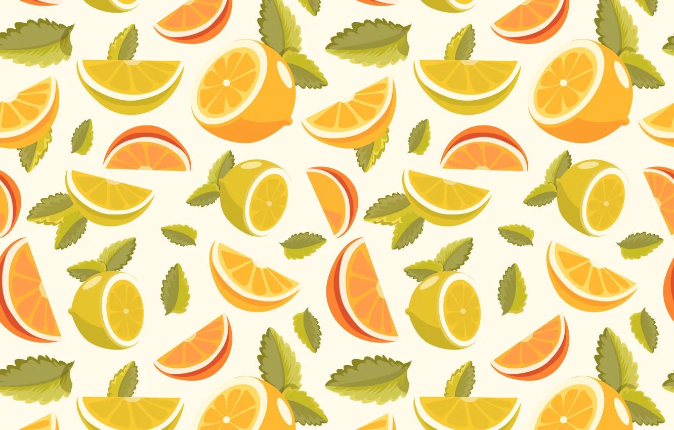 Photo wallpaper background, lemon, orange, texture, slices