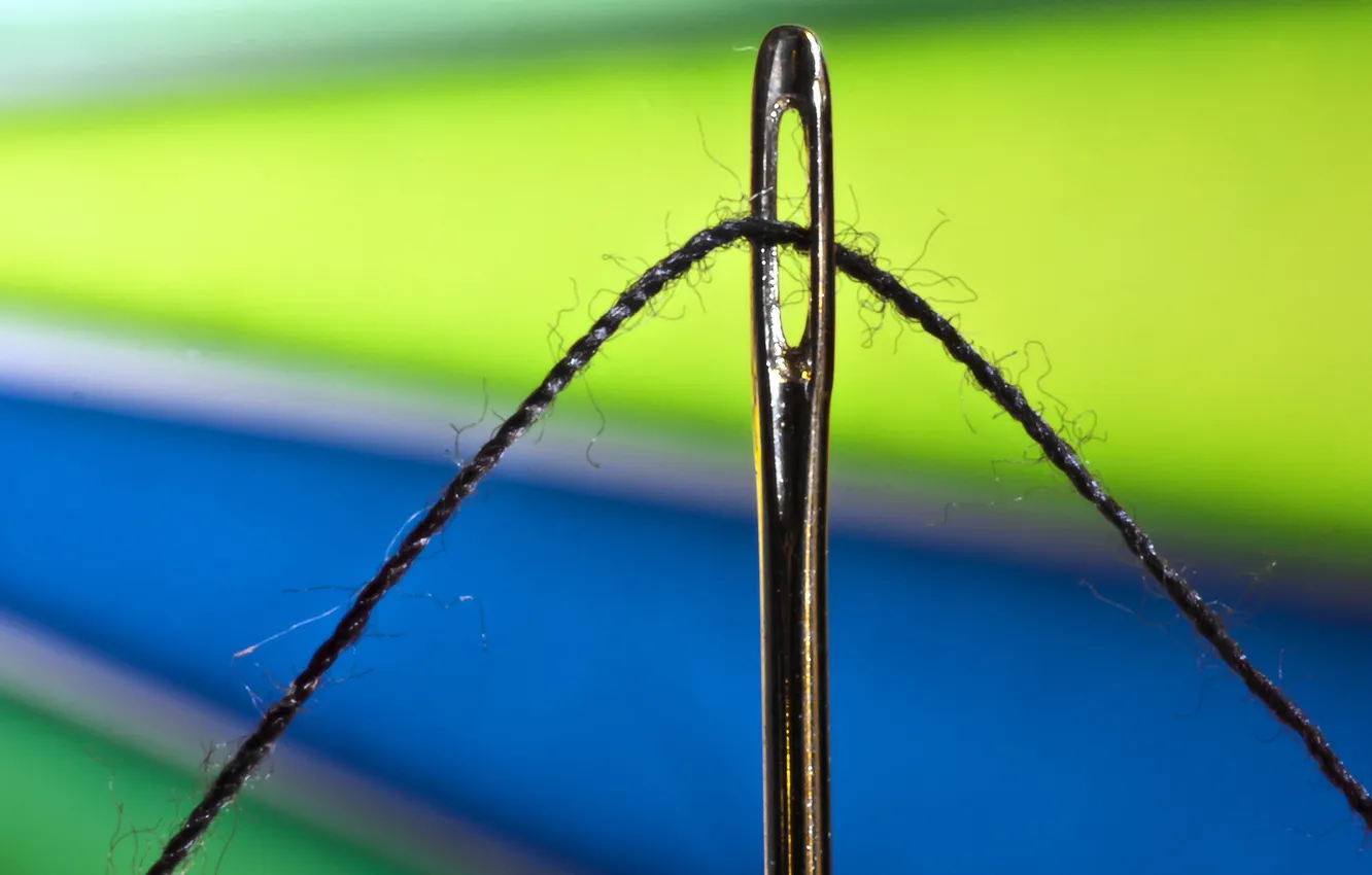 Photo wallpaper macro, needle, thread
