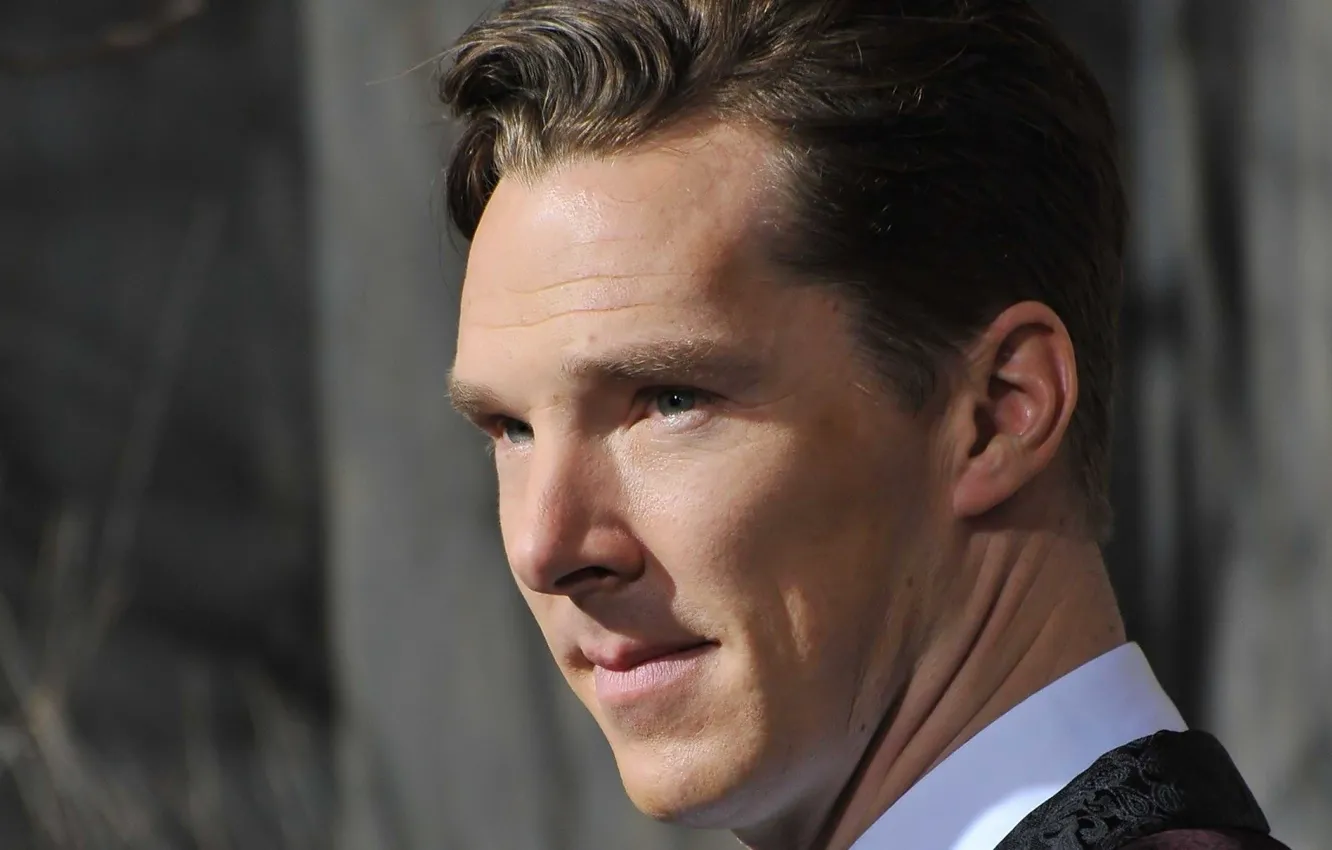 Photo wallpaper face, smile, background, portrait, Benedict Cumberbatch, Benedict Cumberbatch, British actor