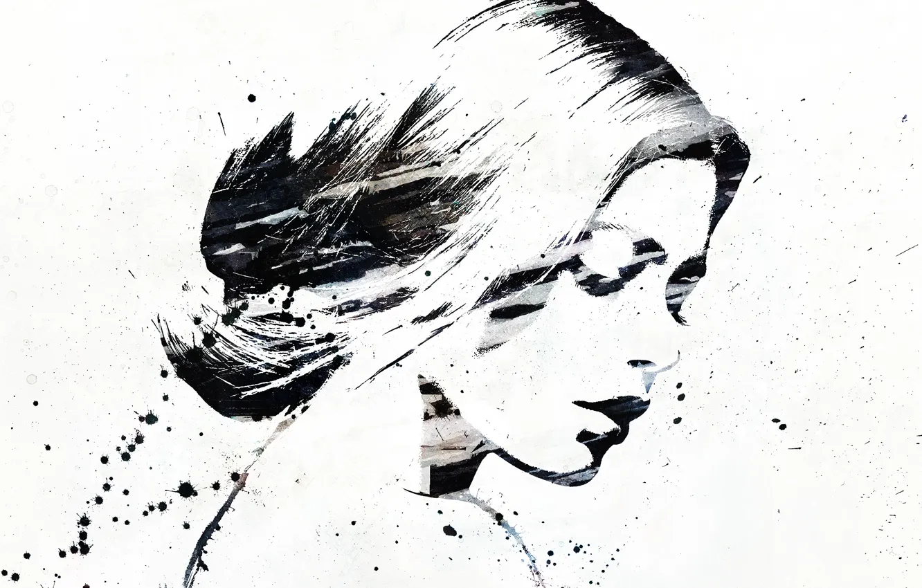 Photo wallpaper girl, figure, sketch